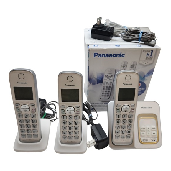 Panasonic Other - Panasonic KX TGD533W Cordless Phone System‎ 3 Handsets Digital Answering Machine